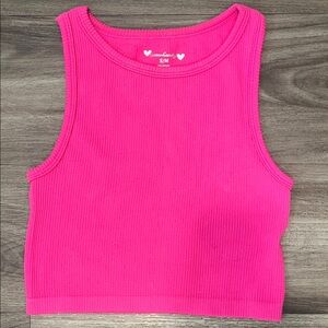 Cotton Candy Pink Ribbed Tank Top